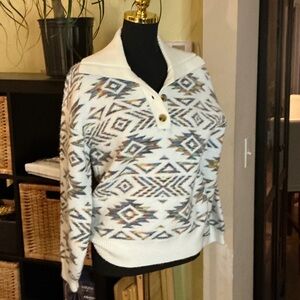 Callahan Women's Patterned Sweater - Cream and Multicolor